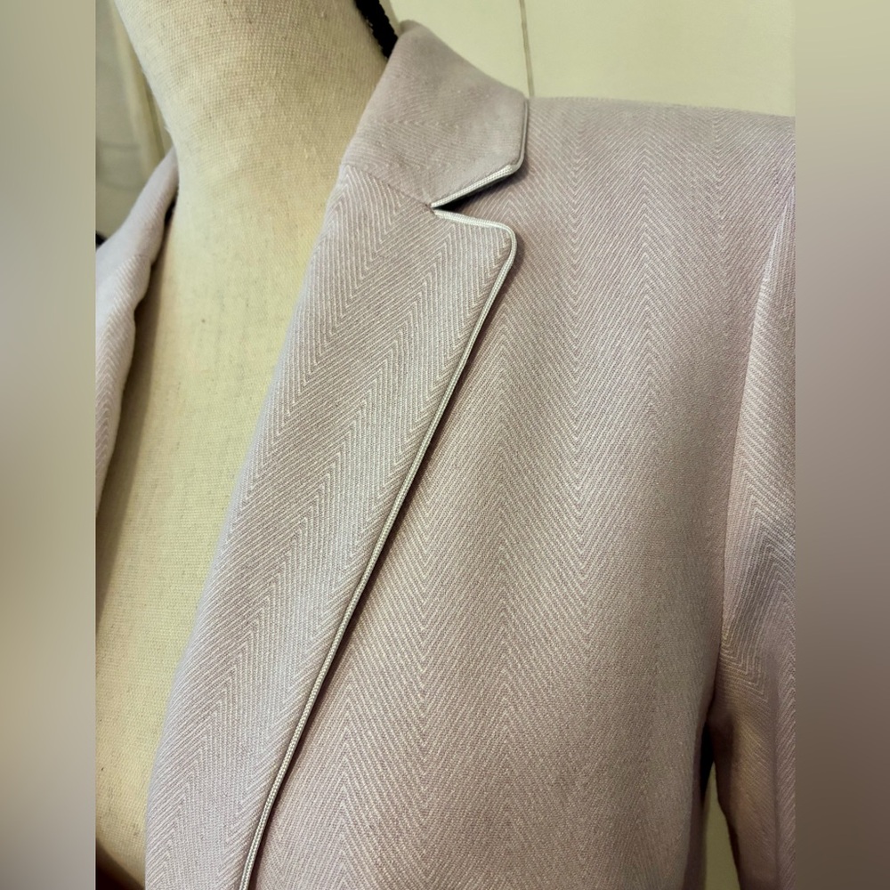 Linen Blend Lilac Herring Bone Jacket from Ann Taylor - Picture 7 of 14